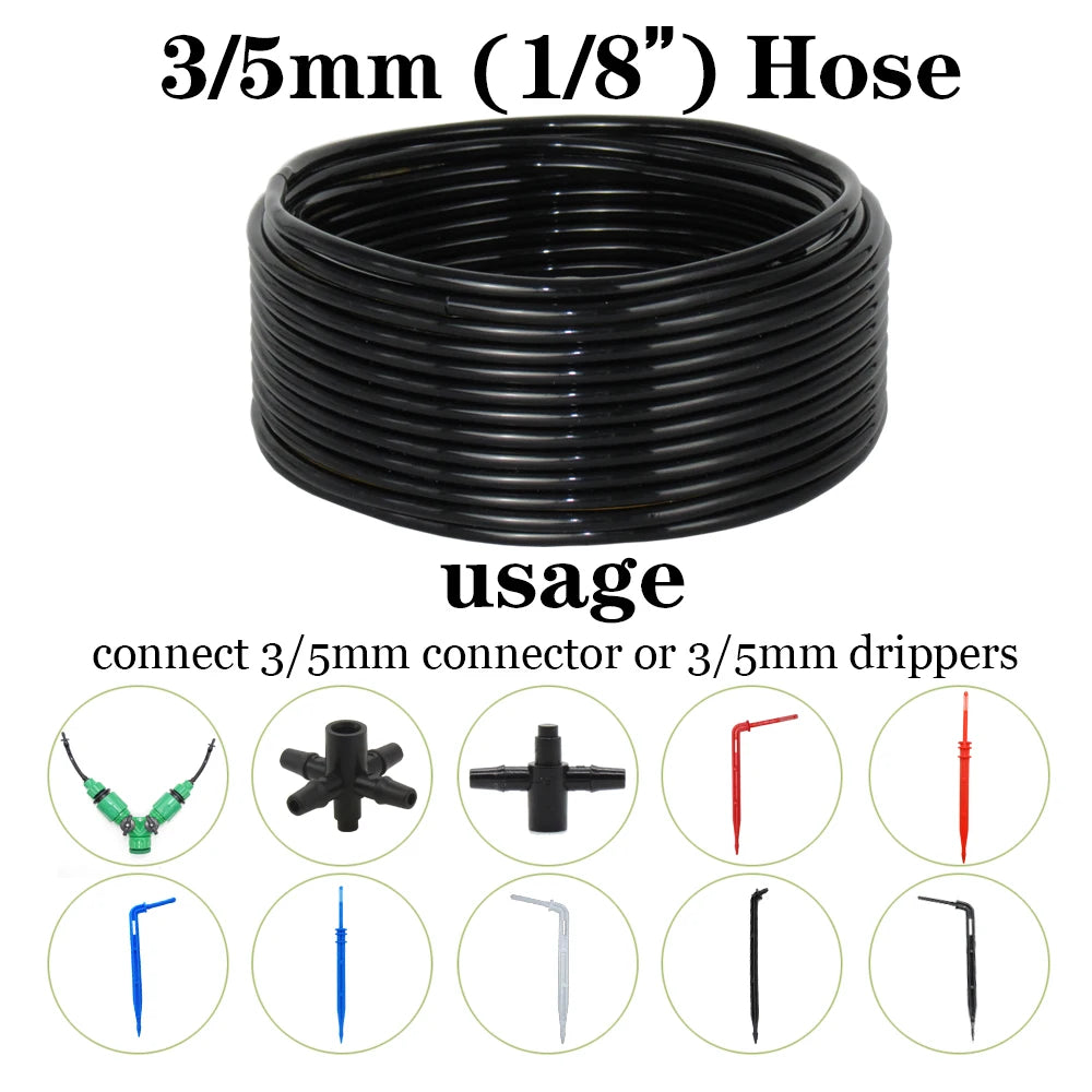 3/5mm 4/7mm 8/11mm New PVC Garden Water Hose Irrigation Watering Tubing 1/8'' 1/4'' 3/8'' Black White Blue Transparent Hose - NJPH Best Selling 