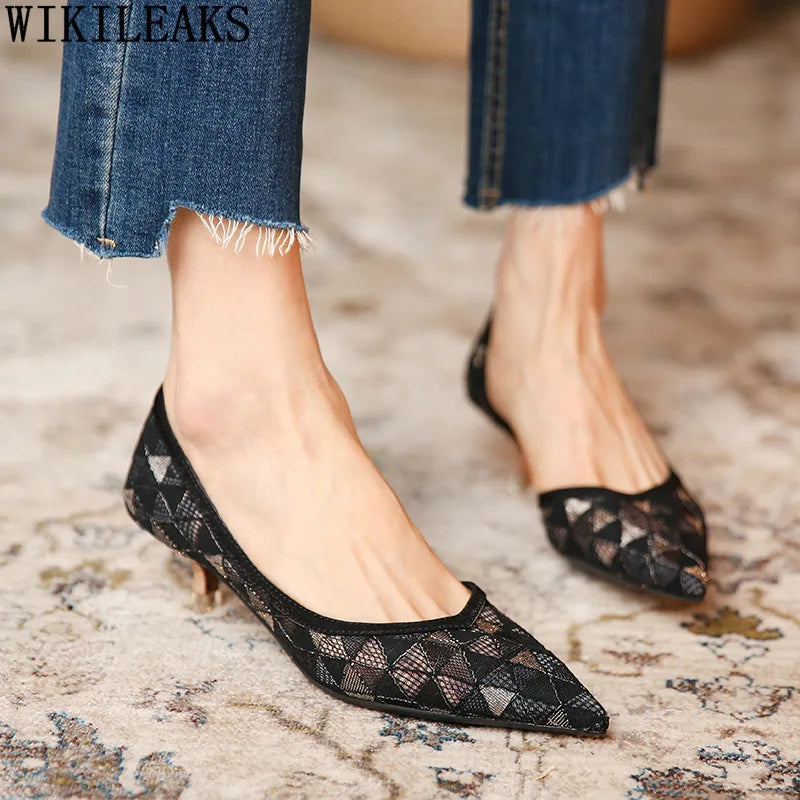 Women Shoes High Heels Kitten Heels Black Pumps Women Shoes Fashion Party Shoes for Women 2024 Zapatos De Mujer Zapatos Talons - NJPH Best Selling 