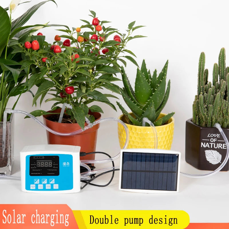 best automatic watering system for outdoor plants Garden Drip Irrigation Device Double Pump Controller Timer System, Sol – NJPH Best Selling