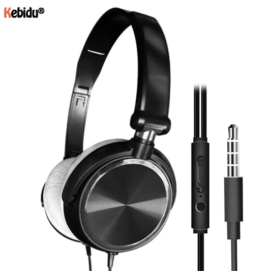 2021 New 3.5mm Wired Headphones With Microphone Over Ear Headsets Bass HiFi Sound Music Stereo Earphone - NJPH Best Selling 