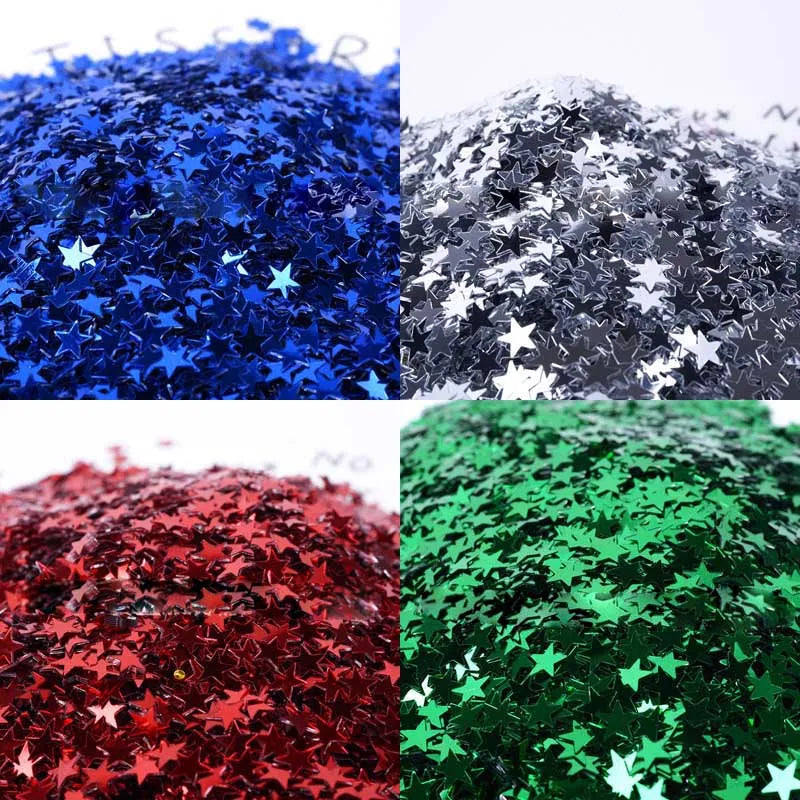 6mm five-pointed star beads wedding party decoration crystal mud filling material nail sequins clothing accessories materials - NJPH Best Selling 