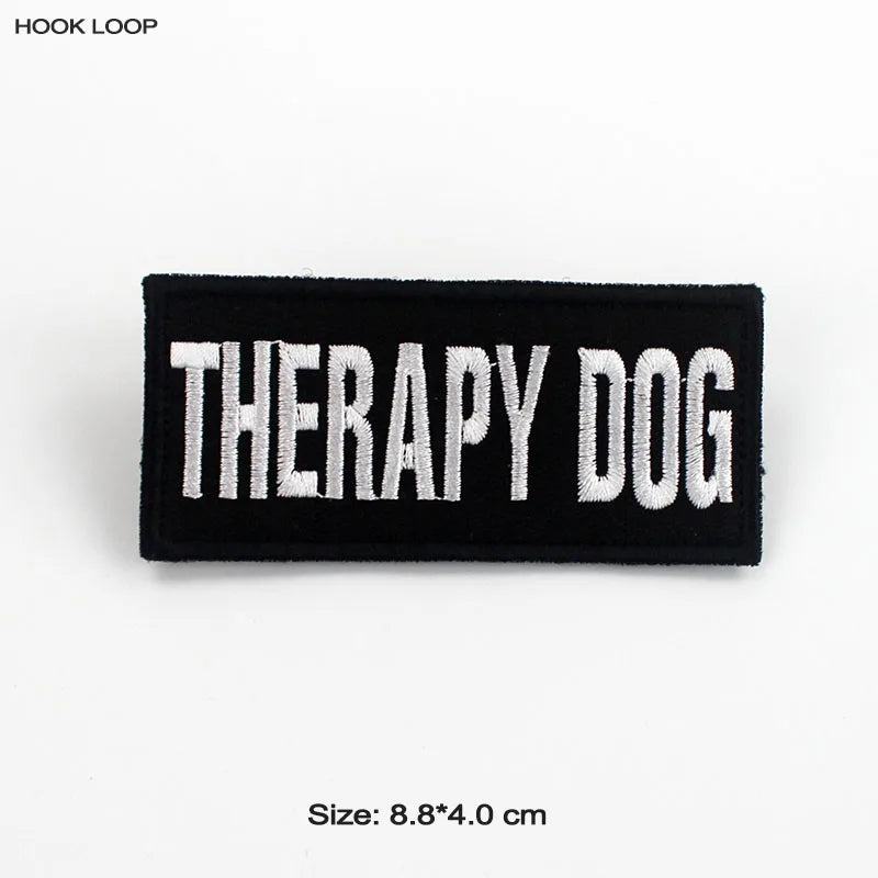 Therapy Service Dog Badges Hook Loop Patches for DOG PET Do Not Touch In Training Security Vests Harnesses Emblem Stickers - NJPH Best Selling 