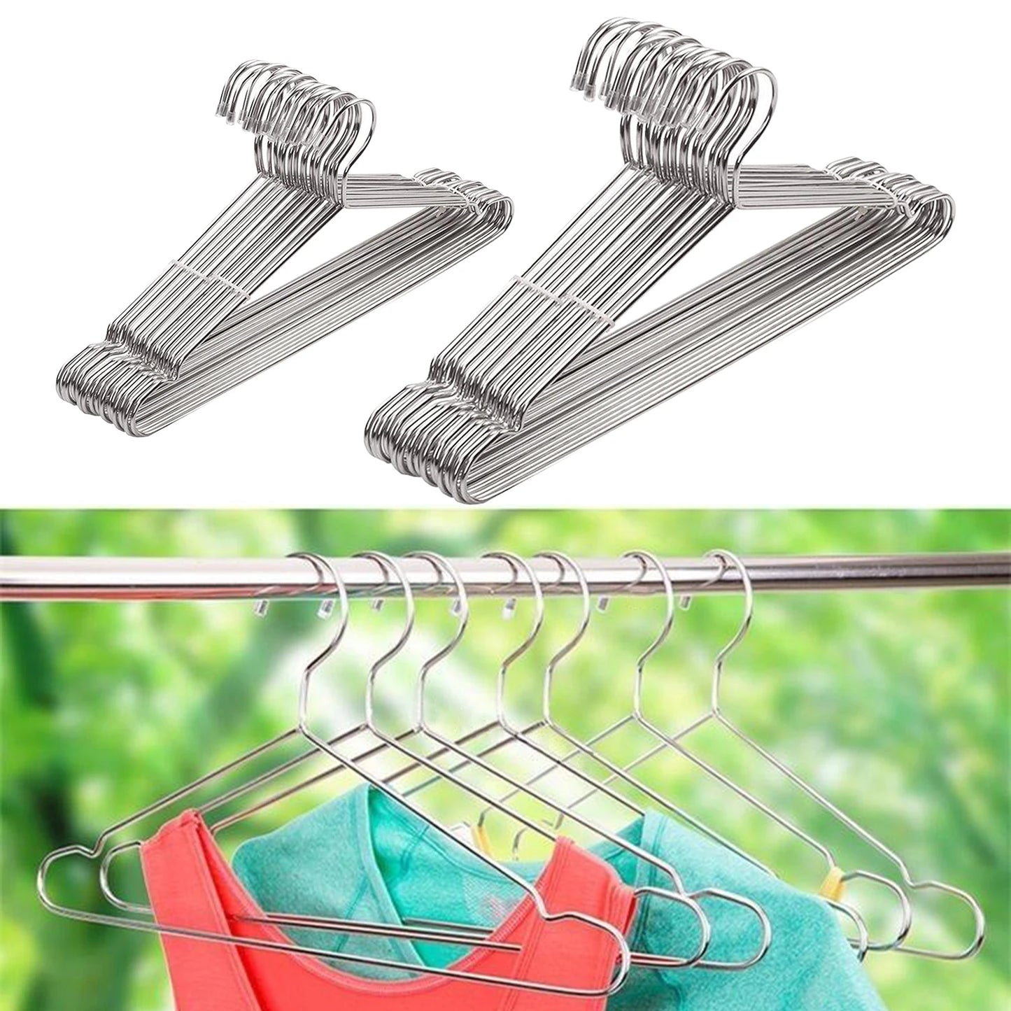 Stainless Steel Clothes Hanger Organizer Strong Metal Coat Suit Hanger Anti-skid - NJPH Best Selling 