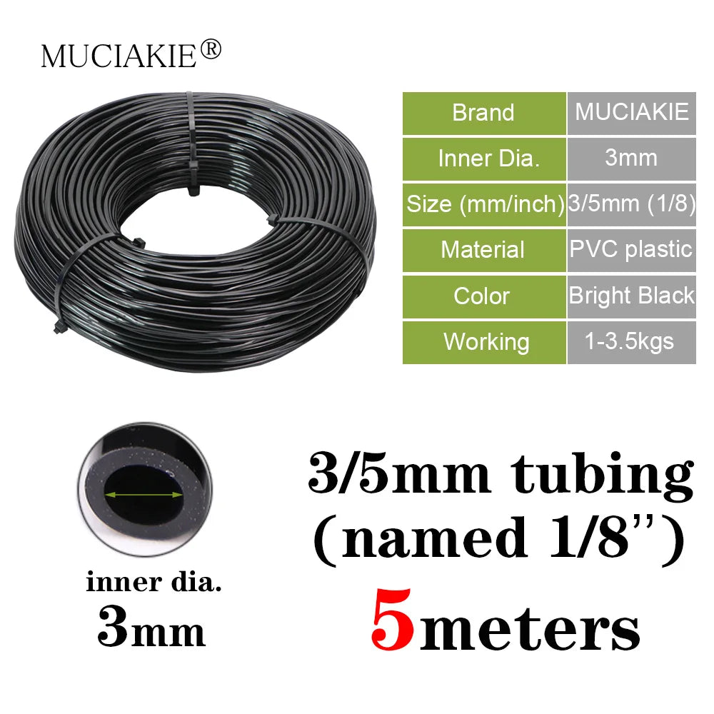 3/5mm 4/7mm 8/11mm New PVC Garden Water Hose Irrigation Watering Tubing 1/8'' 1/4'' 3/8'' Black White Blue Transparent Hose - NJPH Best Selling 