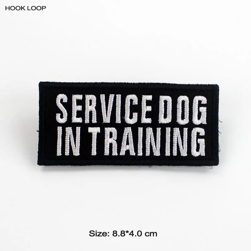 Therapy Service Dog Badges Hook Loop Patches for DOG PET Do Not Touch In Training Security Vests Harnesses Emblem Stickers - NJPH Best Selling 