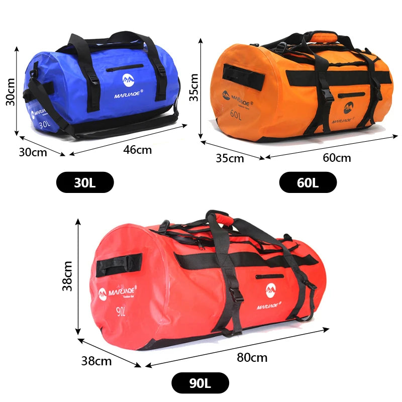 30L-90L Waterproof Kayak Duffel Bag Dry Saddle Luggage Storage Beach Rafting Motorcycle Travel Camping Swimming Bags XA330Y+ - NJPH Best Selling 