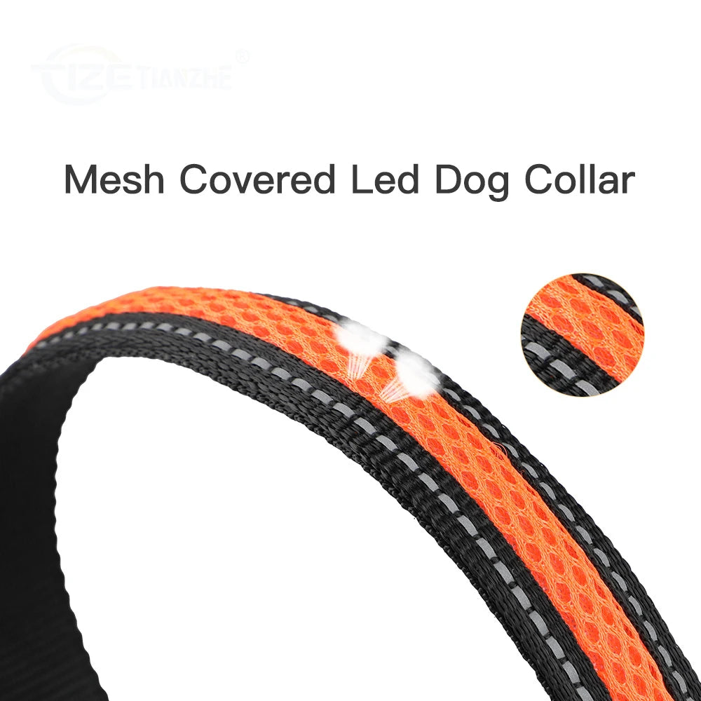 MASBRILL LED Dog Collar Luminous Pet Products Safety Stylish Flashing Glow Necklace Waterproof Reflective Pet Dog Accessories - NJPH Best Selling 