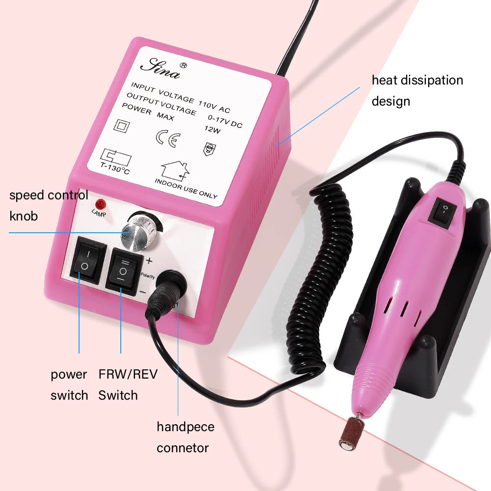 LINMANDA Professional Electric Nail Drill Machine Drill Bits Set Gel Polish Remover Manicure Nail Capsule Cutter U-Shaped - NJPH Best Selling 