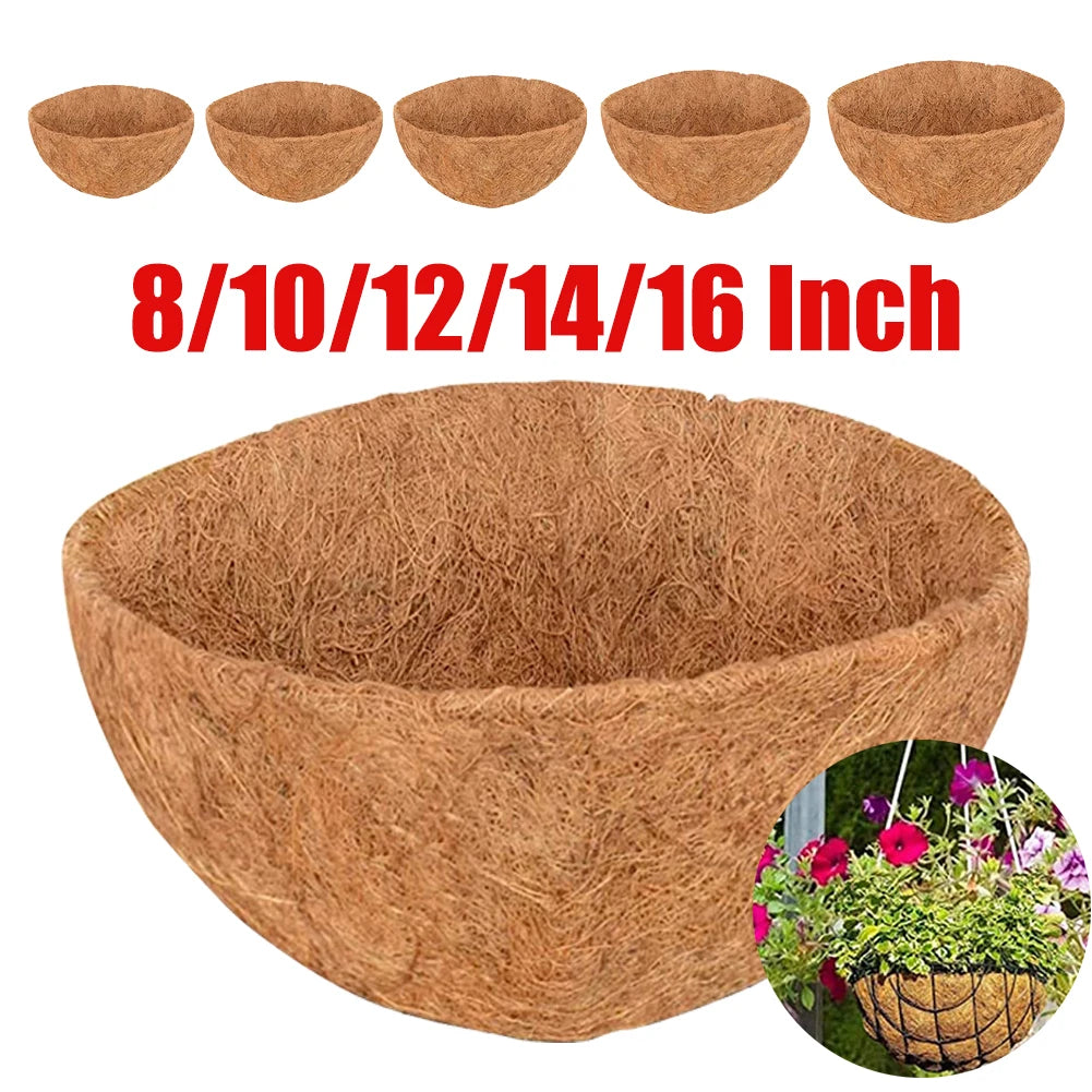 100% Natural Coconut Fiber Liners Thick Coconut Liners for Planters Round Hanging Basket Liners Replacement Liners for Garden - NJPH Best Selling 