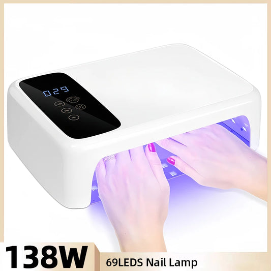 138W LED UV Nail Lamp 69LEDS Professional Powerful Gel Nail Dryer Nail Polish Curing Lamp For All Gel Nail Art Manicure Tools - NJPH Best Selling 