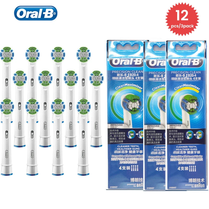 Original Oral B Electric Toothbrush Heads EB20 Precision Clean Tooth Remove Plaque Daily Oral Care Replacement Brush Head Nozzle - NJPH Best Selling 