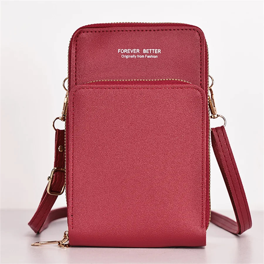 Women's Fashion New Large Capacity Multifunctional Wallet Mobile Phone Card Solid Color Simple Shoulder Bag - NJPH Best Selling 