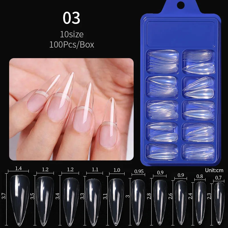 Nail Art Press on False Nails Fake Nails Coffin Gel Nails Extension System Full Cover Short Nail Soft Gel Tips Accessories Tool - NJPH Best Selling 