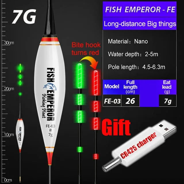 2024 New Fishing Float Set Led Smart Electronic Luminous Floats 3g 5g 7g 10g 13g 15g 20g Gravity Sensing Winter Summer Fishing - NJPH Best Selling 