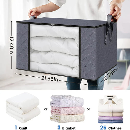 4-6Pcs Quilt Clothes Storage Bag, Big Capacity Clothes Organizer, Quilt Moisture Proof Pouch, Organizers for Quilt Clothes Duvet - NJPH Best Selling 