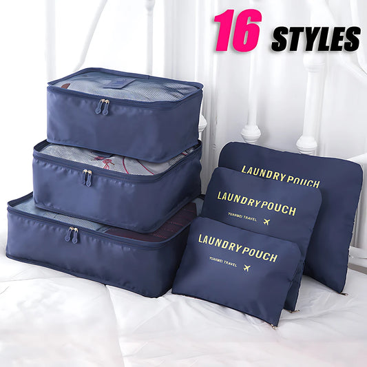 6-piece large size travel organizer portable suitcase organizer clothes shoes makeup bag luggage organizer travel storage bag - NJPH Best Selling 