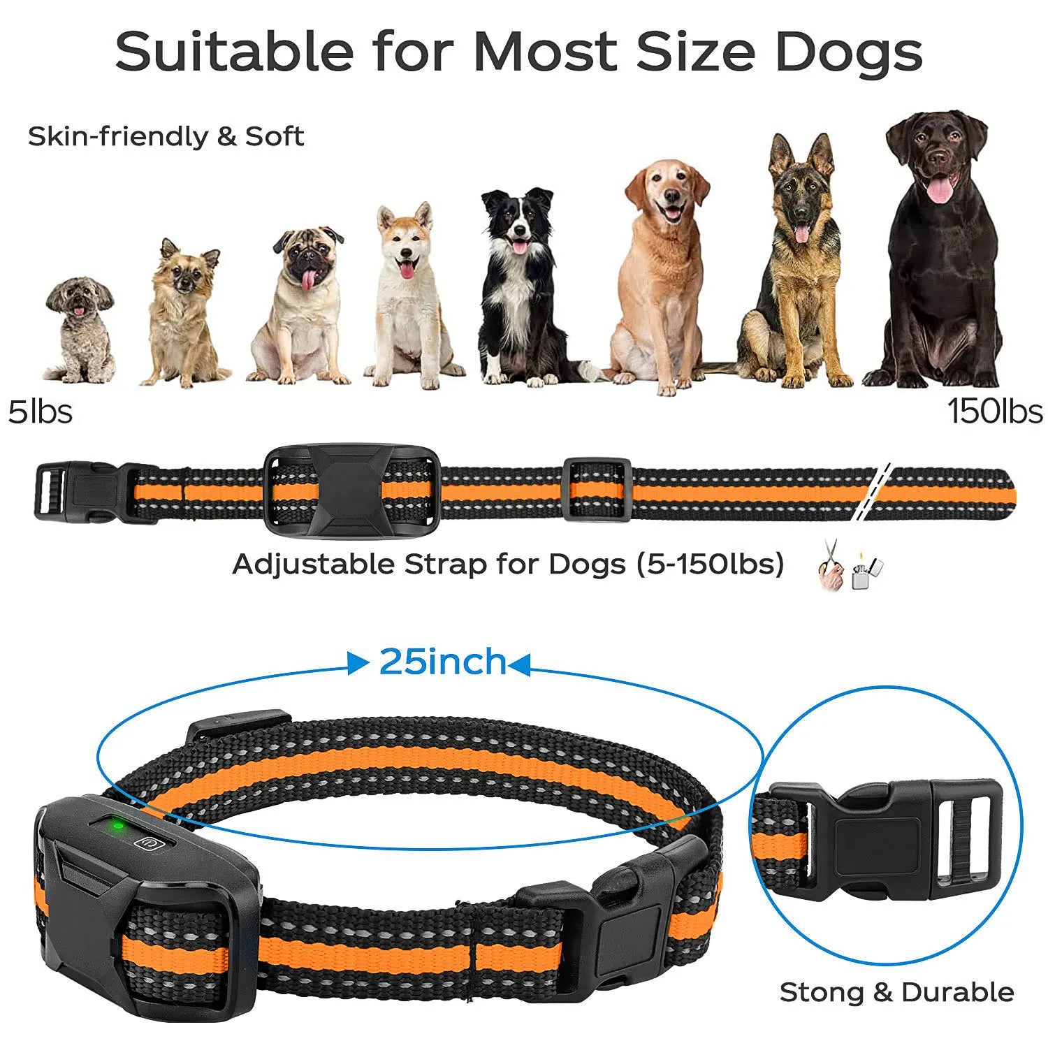 3300Ft Electric Dog Training Collar Remote Control Waterproof Pet BehaviorFor 5-120lbs Puppy With Shock Vibration - NJPH Best Selling 