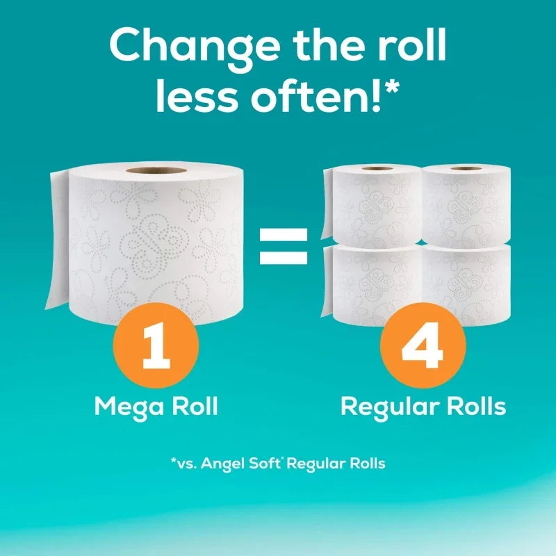 Angel Soft Toilet Paper, 48 Mega Rolls (4 Packs of 12 Rolls) - NJPH Best Selling 