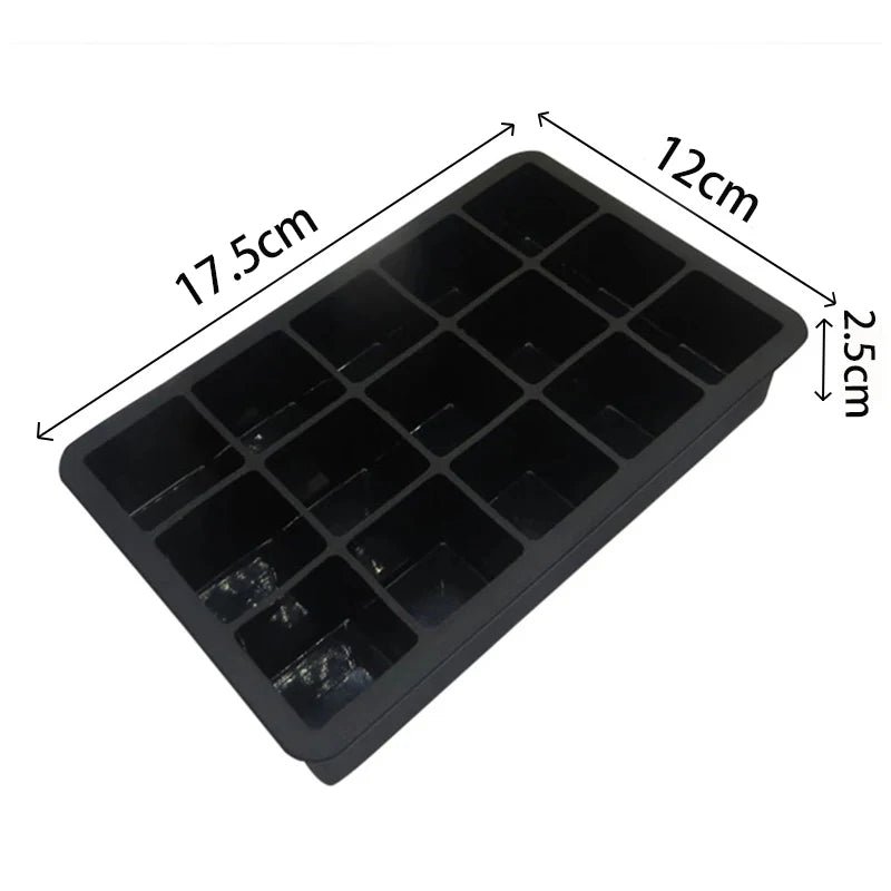 2/4/6/8/15Grid Large Ice Cube Mold Square Ice Tray Mold Large Cubitera Food Grade Silicone Tray Mold DIY Ice Maker Ice Cube Tray - NJPH Best Selling 