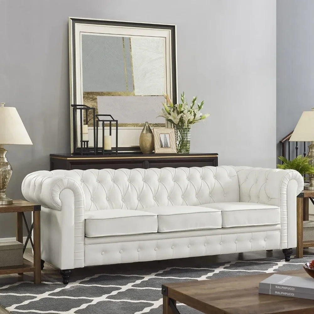 Sofa Set Living Room Leather Couch 34 x 67 x 31 inches Modern Tufted Soft and comfortable with backrest for Living Room