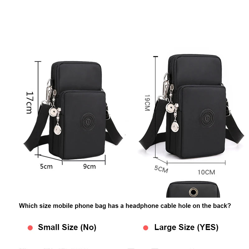 New Women Mobile Phone Bag Nylon Cell Phone Bag Coin Purse Strap Shoulder Bag Small Crossbody Bags for Women Wallet Travel Purse - NJPH Best Selling 