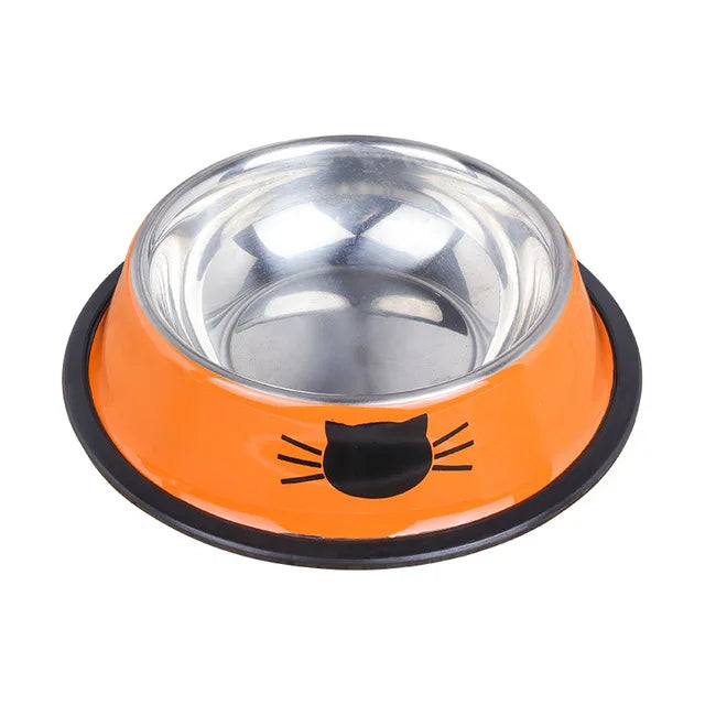 Cat Food Bowl Stainless Steel Kitten Cat Feeder Water Bowl With Non-Slip Rubber Base Small Pet Bowl Cat Accessories Pet Supplies - NJPH Best Selling 