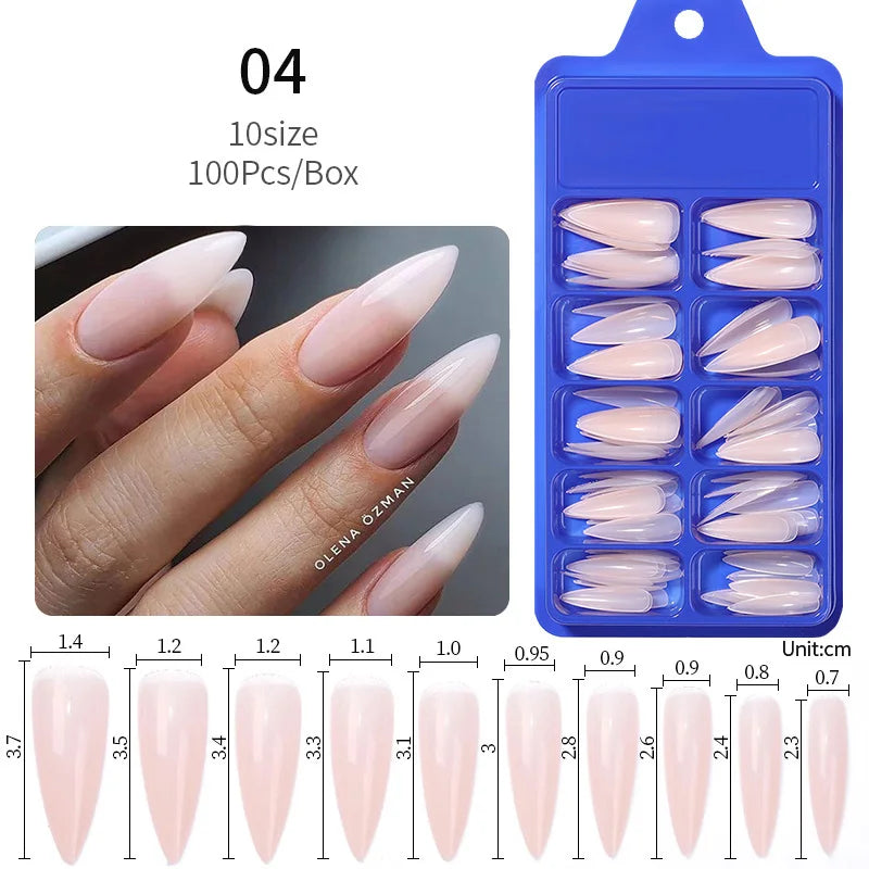 Nail Art Press on False Nails Fake Nails Coffin Gel Nails Extension System Full Cover Short Nail Soft Gel Tips Accessories Tool - NJPH Best Selling 