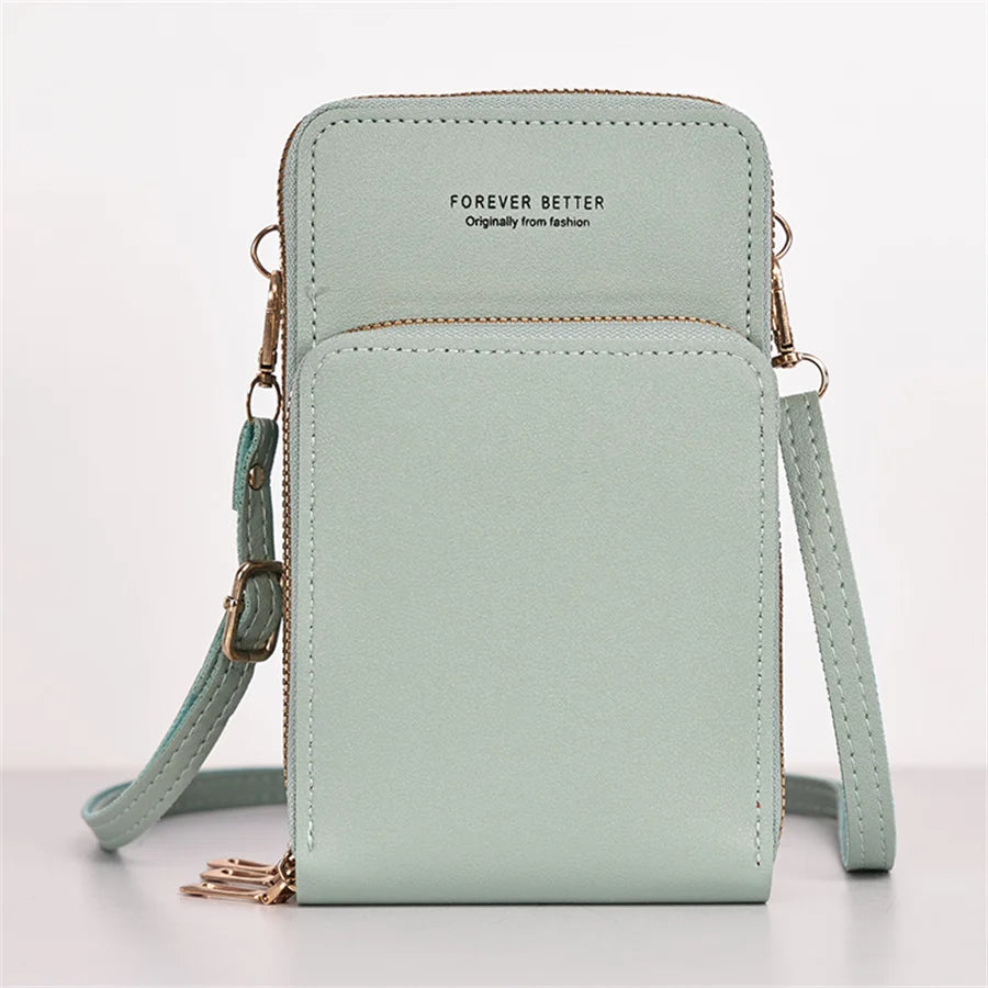 Women's Fashion New Large Capacity Multifunctional Wallet Mobile Phone Card Solid Color Simple Shoulder Bag - NJPH Best Selling 