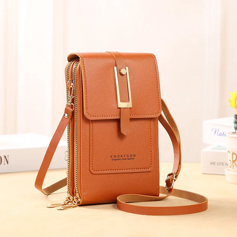 Touch Screen Cell Phone Women Bags Soft Leather Wallets Hand Purses Crossbody Bags for Women Small Handbag Cheap Women's Bags - NJPH Best Selling 