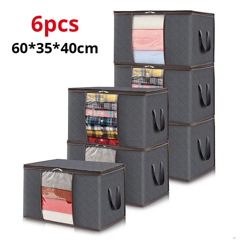 6pcs/set Clothes Storage Bags Upgraded Foldable Fabric Storage Bags Storage Containers For Organizing Bedroom - NJPH Best Selling 