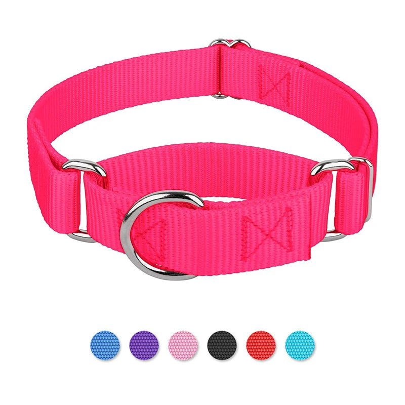 Dog Collar Adjustable Nylon Anti-Punch Pet Collar with Metal D Ring Strong & Durable for Medium & Large Dogs Training Dog Collar - NJPH Best Selling 