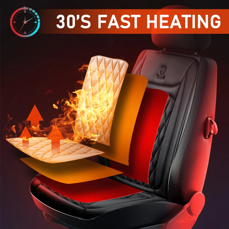 12V Heated Car Seat Cushion Cloth/Flannel Car Seat Heater Winter Warmer Seat Heating Car Accessories Heating Pads Set Universal - NJPH Best Selling 