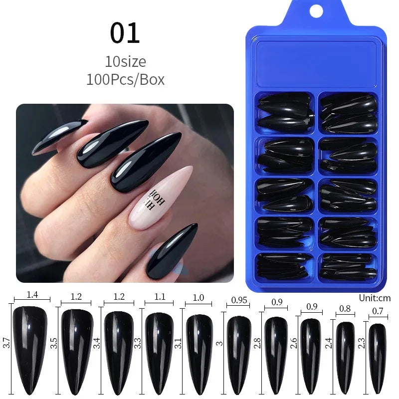 Nail Art Press on False Nails Fake Nails Coffin Gel Nails Extension System Full Cover Short Nail Soft Gel Tips Accessories Tool - NJPH Best Selling 