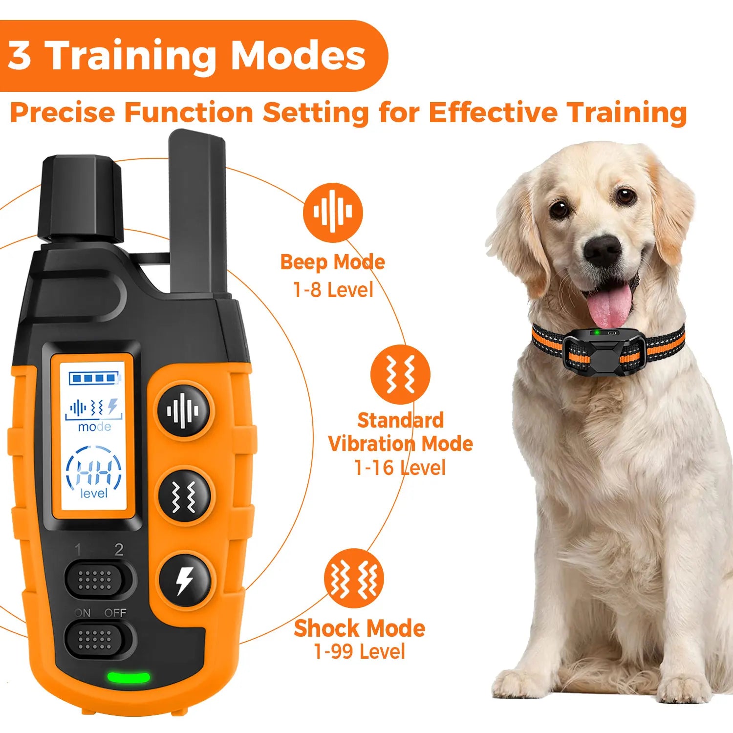 3300Ft Electric Dog Training Collar Remote Control Waterproof Pet BehaviorFor 5-120lbs Puppy With Shock Vibration - NJPH Best Selling 