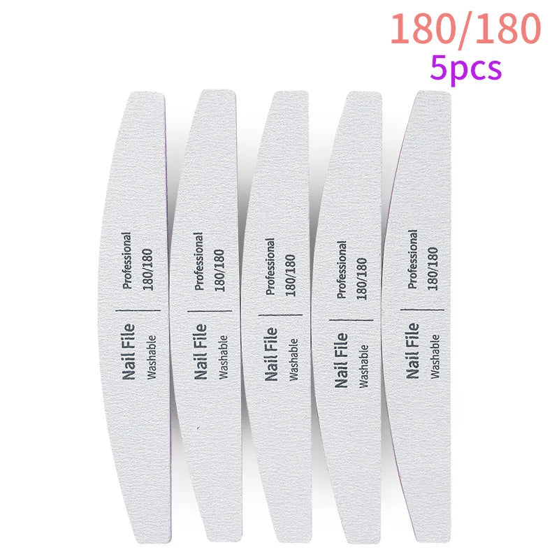 Nail File 100 to 180 Professional Tools Emery for Manicure Lime 240 Sandpaper Gel Polishing Files for Nails Buffers Set Polisher - NJPH Best Selling 