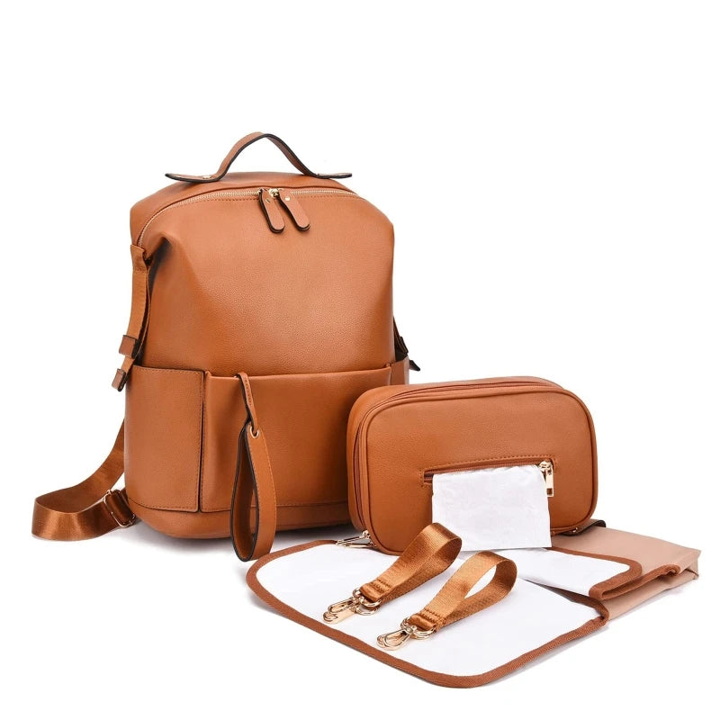 Multifunction Leather Diaper Bags Large Capacity Baby Bags for Baby Ca – NJPH Best Selling