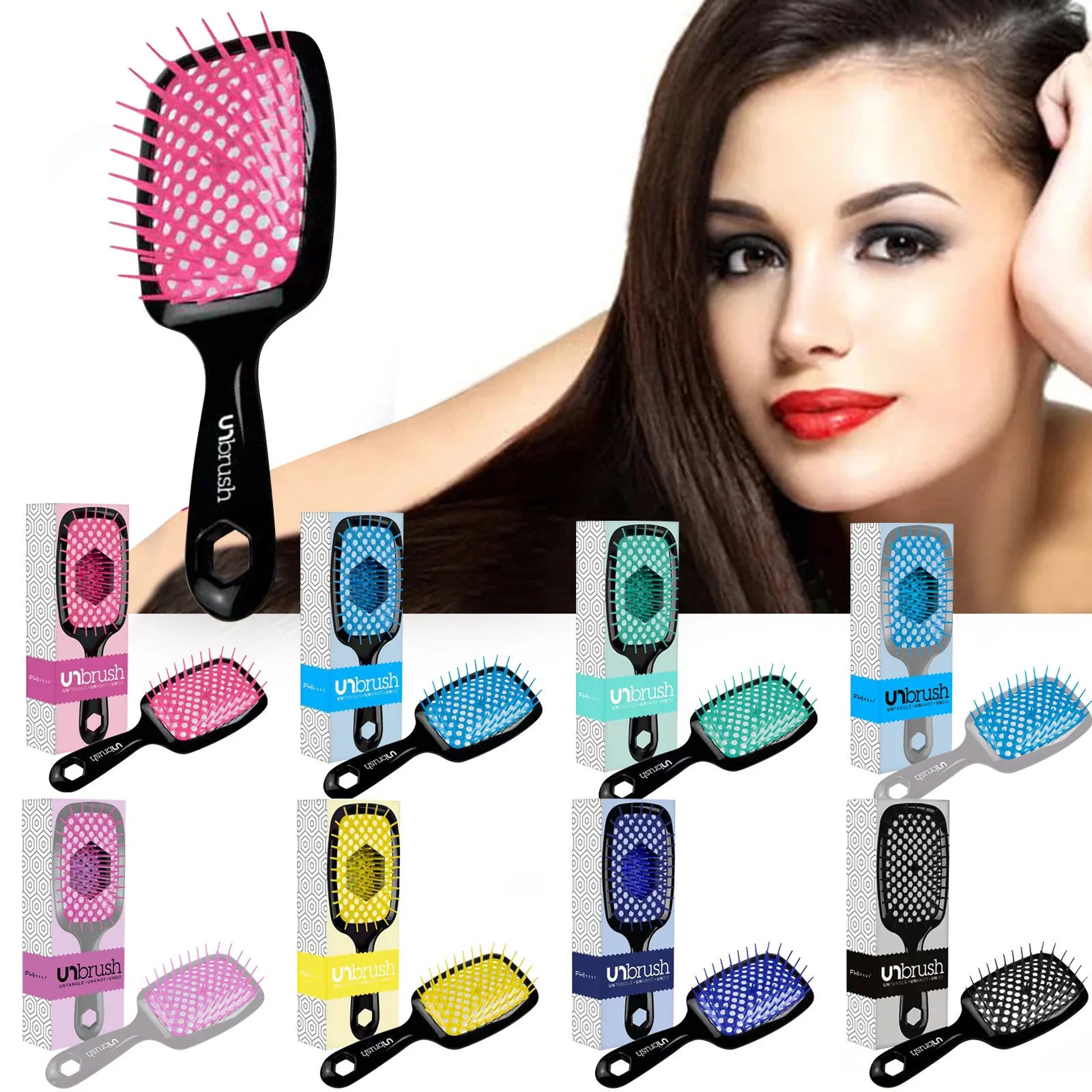 The New Hollow Out Multifunctional Massage Curl Comb Protects Hair From Damage Hollow Comb Reduce Hair Loss Elastic Comb Teeth - NJPH Best Selling 