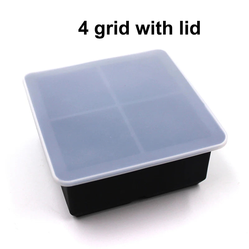 2/4/6/8/15Grid Large Ice Cube Mold Square Ice Tray Mold Large Cubitera Food Grade Silicone Tray Mold DIY Ice Maker Ice Cube Tray - NJPH Best Selling 