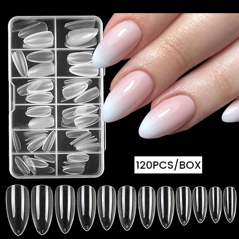 Nail Art Press on False Nails Fake Nails Coffin Gel Nails Extension System Full Cover Short Nail Soft Gel Tips Accessories Tool - NJPH Best Selling 