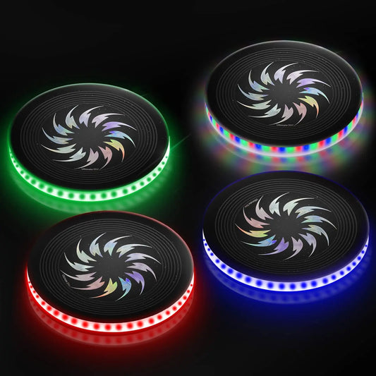 Flying Disc LED Light Up Glow in The Dark 175g Rechargeable Camping Gift for Men/Boys/Teens/Kids Ultimate Standard