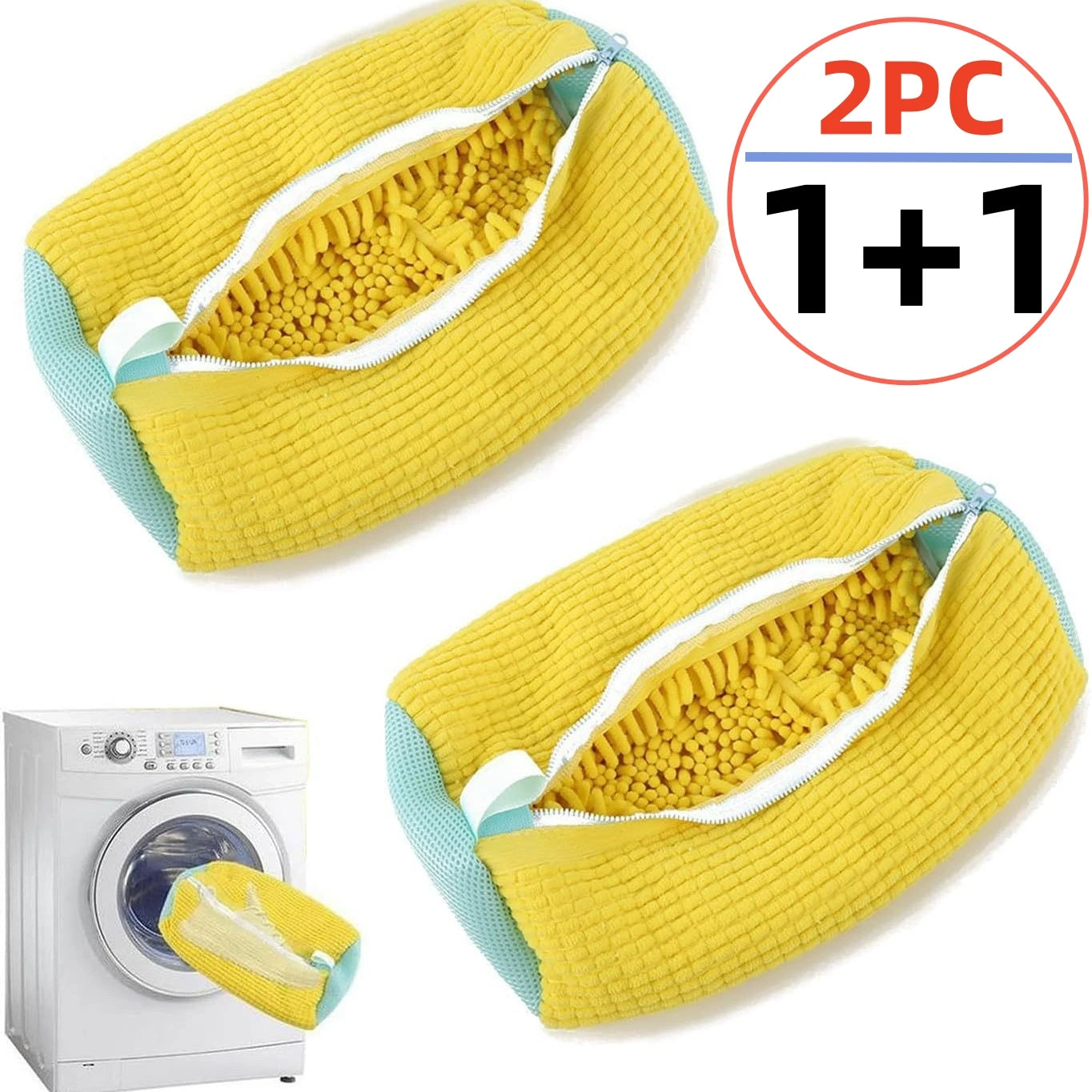 1/2PCS Washing Shoes Bag Cotton Laundry Fluffy Fibers Easily Remove Dirt Washing Bags Anti-Deformation Shoes Clothes Organizer - NJPH Best Selling 