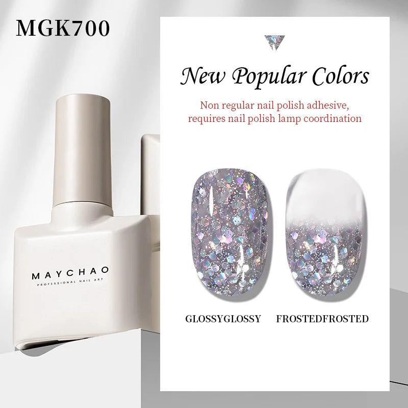 MAYCHAO 12ml Gel Nail Polish 48 Colors Glossy Semi Permanent Soak Off UV LED Frosted Gel Nails Painting Varnish - NJPH Best Selling 