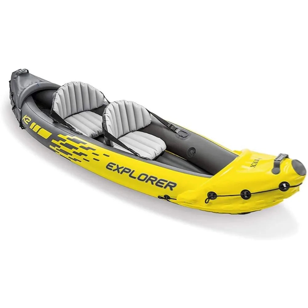 68307EP Explorer K2 Inflatable Kayak Set: Includes Deluxe 86in Aluminum Oars - NJPH Best Selling 