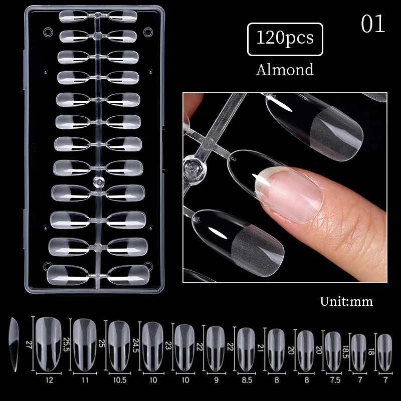 Nail Art Press on False Nails Fake Nails Coffin Gel Nails Extension System Full Cover Short Nail Soft Gel Tips Accessories Tool - NJPH Best Selling 