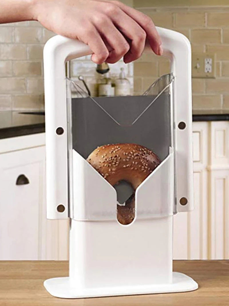 2024 New Original Bagel Guillotine Universal Slicer With Stainless Steel Blade Bread Cake Buns Toast Cutter Kitchen Accessories - NJPH Best Selling 