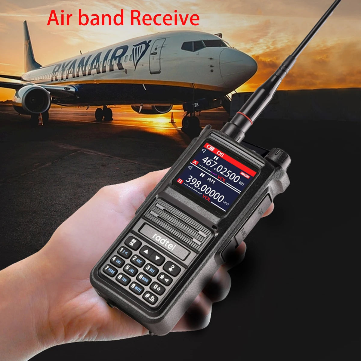 Radtel RT-470X Multi-bands Ham Walkie-Talkies 256CH Air Band Two Way Radio Station Aviation NOAA Police Marine Transceiver PTT - NJPH Best Selling 