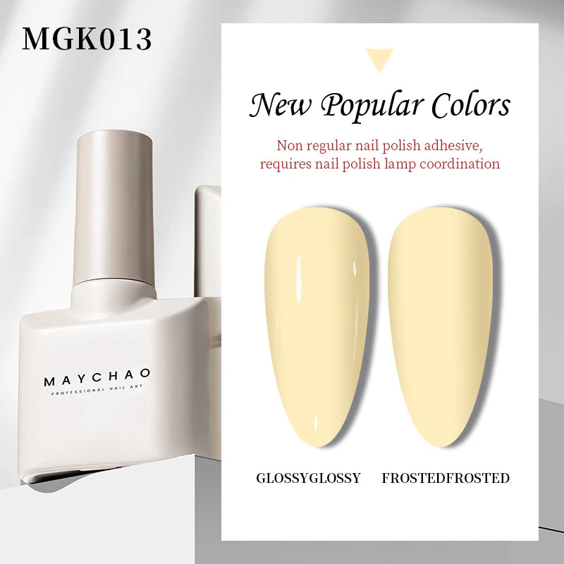 MAYCHAO 12ml Gel Nail Polish 48 Colors Glossy Semi Permanent Soak Off UV LED Frosted Gel Nails Painting Varnish - NJPH Best Selling 