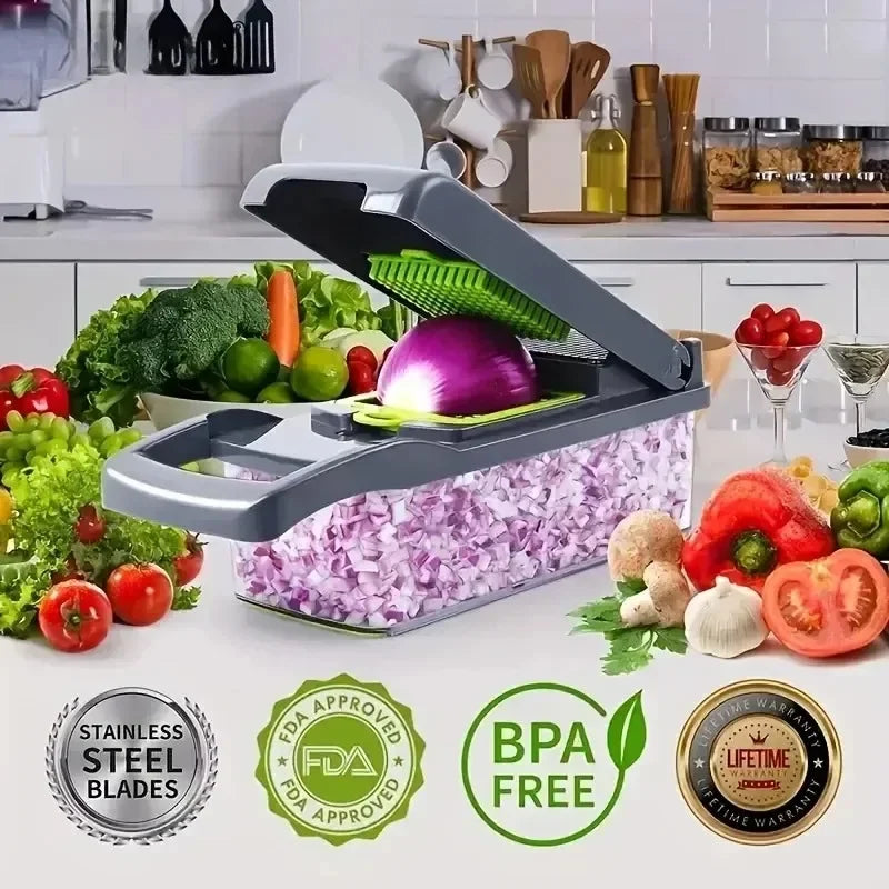 14/16 in 1 Multifunctional Vegetable Chopper Handle Food Grate Food Chopper Vegetable Slicer Dicer Cut Kitchen Items cocina - NJPH Best Selling 