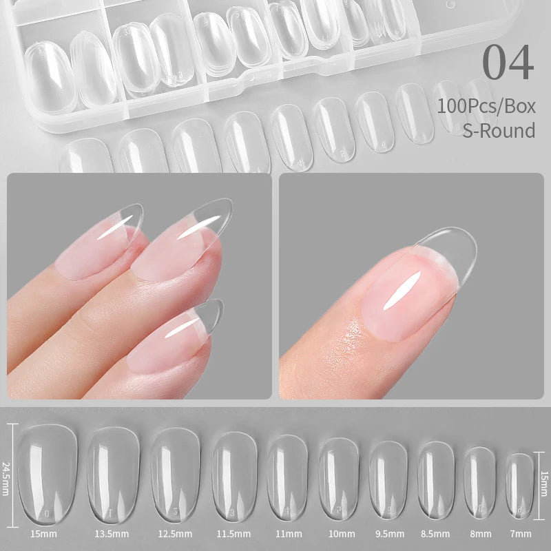 Nail Art Press on False Nails Fake Nails Coffin Gel Nails Extension System Full Cover Short Nail Soft Gel Tips Accessories Tool - NJPH Best Selling 