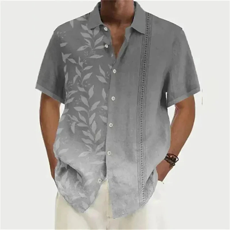 Summer New Style Men's Shirt Hawaiian Shirt Coconut Wood 3D Printing Short Sleeve Button Clothes Tropical Fashion Leisure Shirt - NJPH Best Selling 